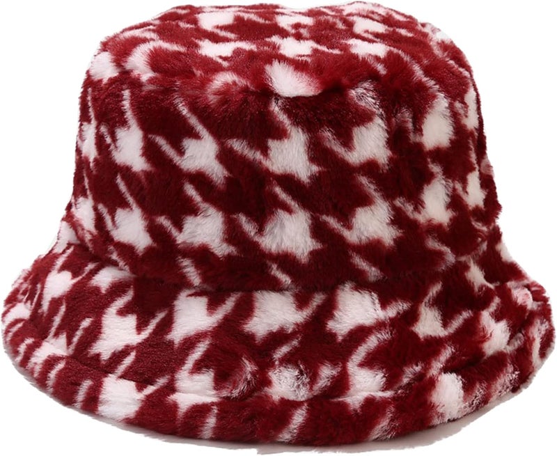 Dirholl Women's Winter Faux Fur Fuzzy Warm Bucket Hat - Image 1